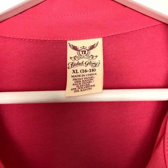 Faded Glory Coral 3/4 - long sleeves , XL (16-18) - Picture 2 of 6